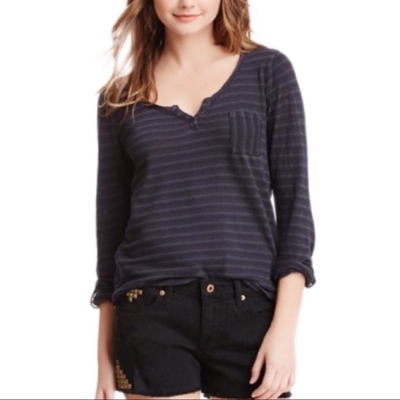 Lucky Brand Tops - Lucky Brand Costa Mesa Black Pocket Tee- M